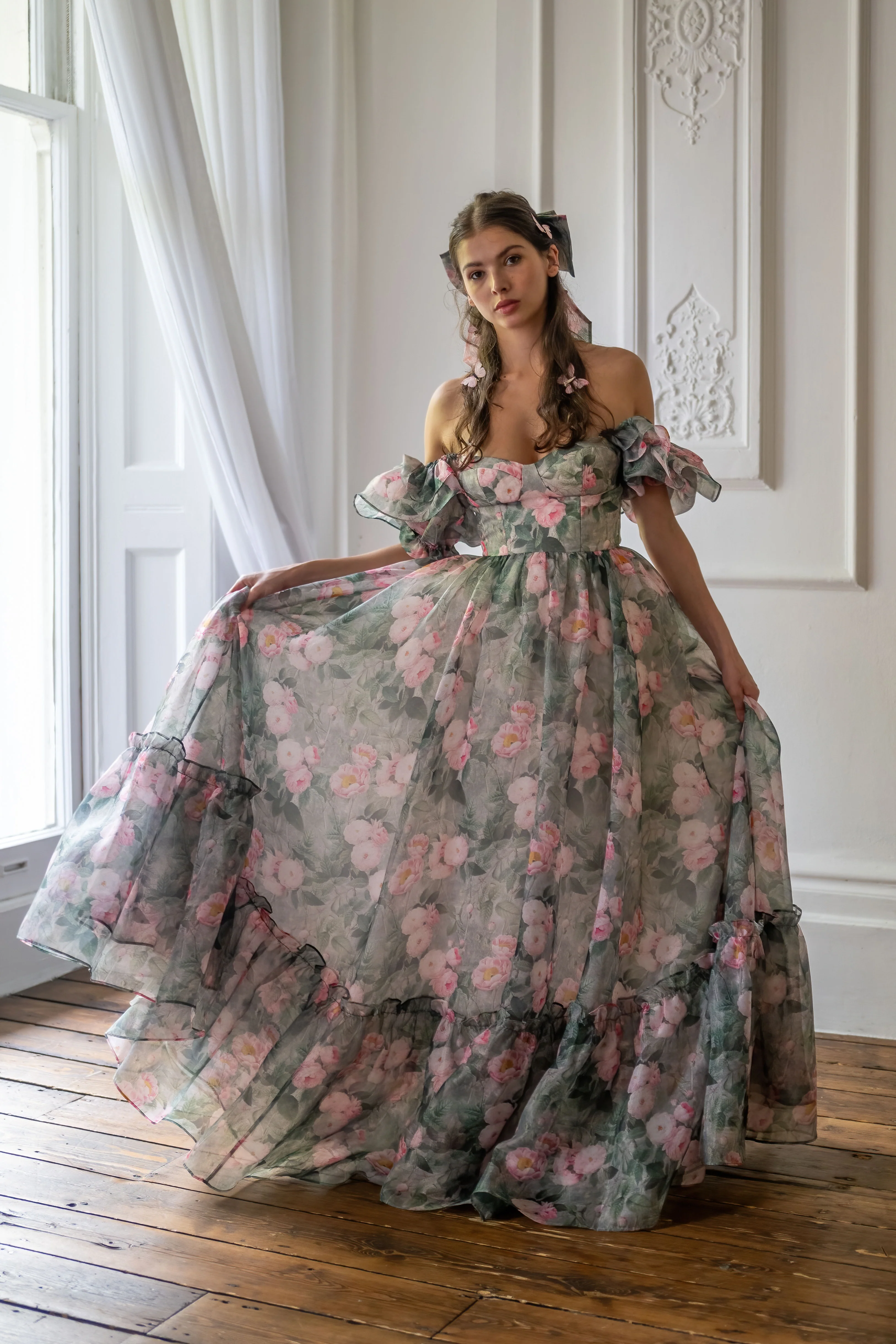 Peony Bouquet Sorority Gown - Image 32